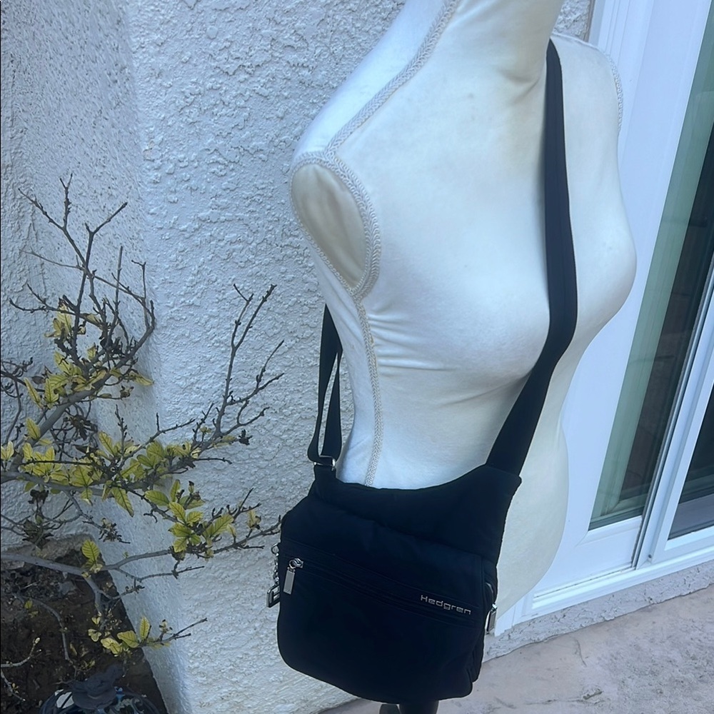 Hedgren Fate Black Nylon Crossbody Purse